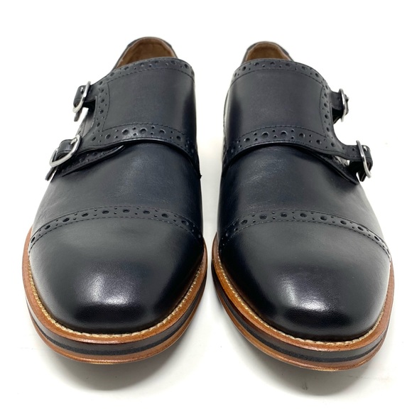 Johnston & Murphy Conard Double Monk Strap Cap Toe Black Calfskin - Picture 3 of 7